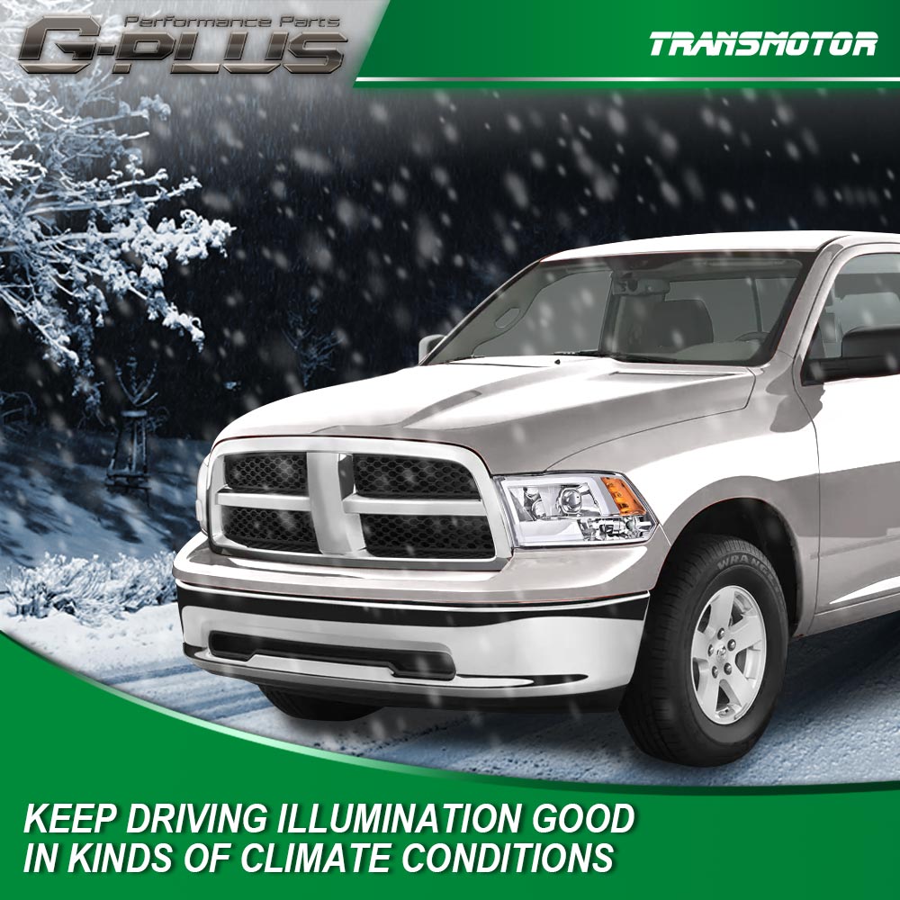 Suitable for 2009-2018 for Dodge for Ram 1500 2500 3500 LED DRL projector front light (chrome)