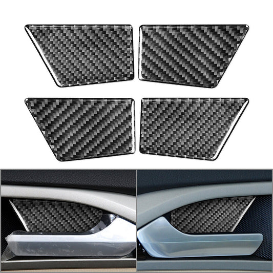 4x Door Handle Bowl Panel Cover Trim Fit for Ford Mondeo 2013-19 Carbon Fiber Black