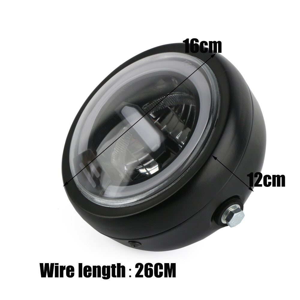 6.5-inch LED High/Low Beam DRL Headlight with Mount for Cafe Racer Bobber Motorcycle