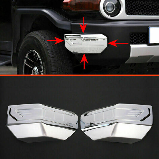 Chrome Car Front Bumper Corner Guard Cover Trim for Toyota FJ Cruiser 2006-2017