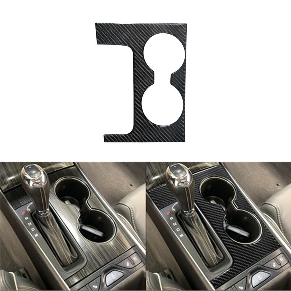 Water Cup Holder Panel Trim Cover Decor Carbon Fiber for Chevy Impala 2014-2020