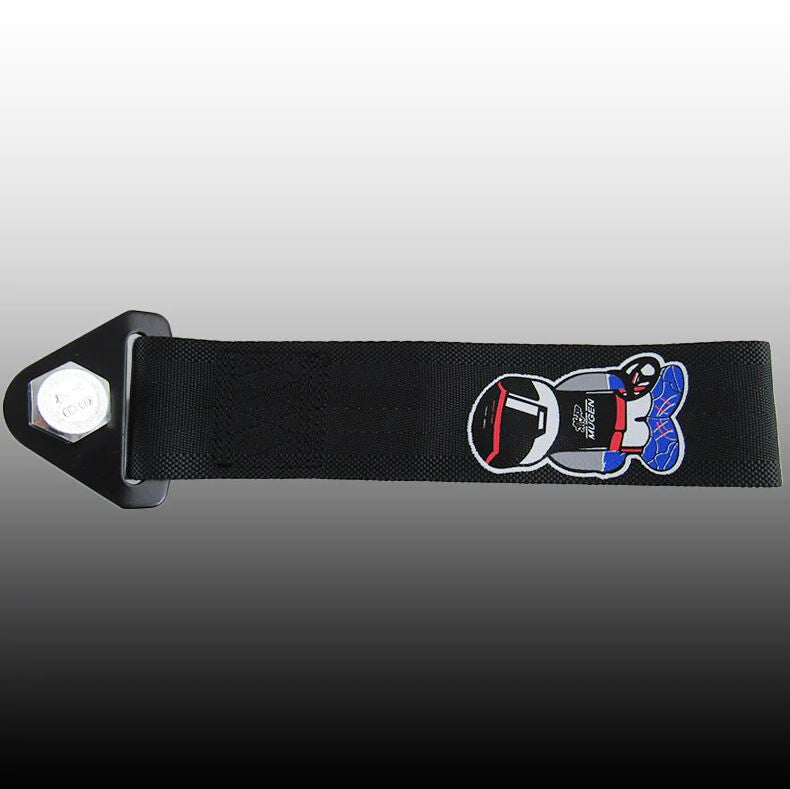 Car tow cover, trunk boot, bumper tow hook, black Mugen, for Subaru .