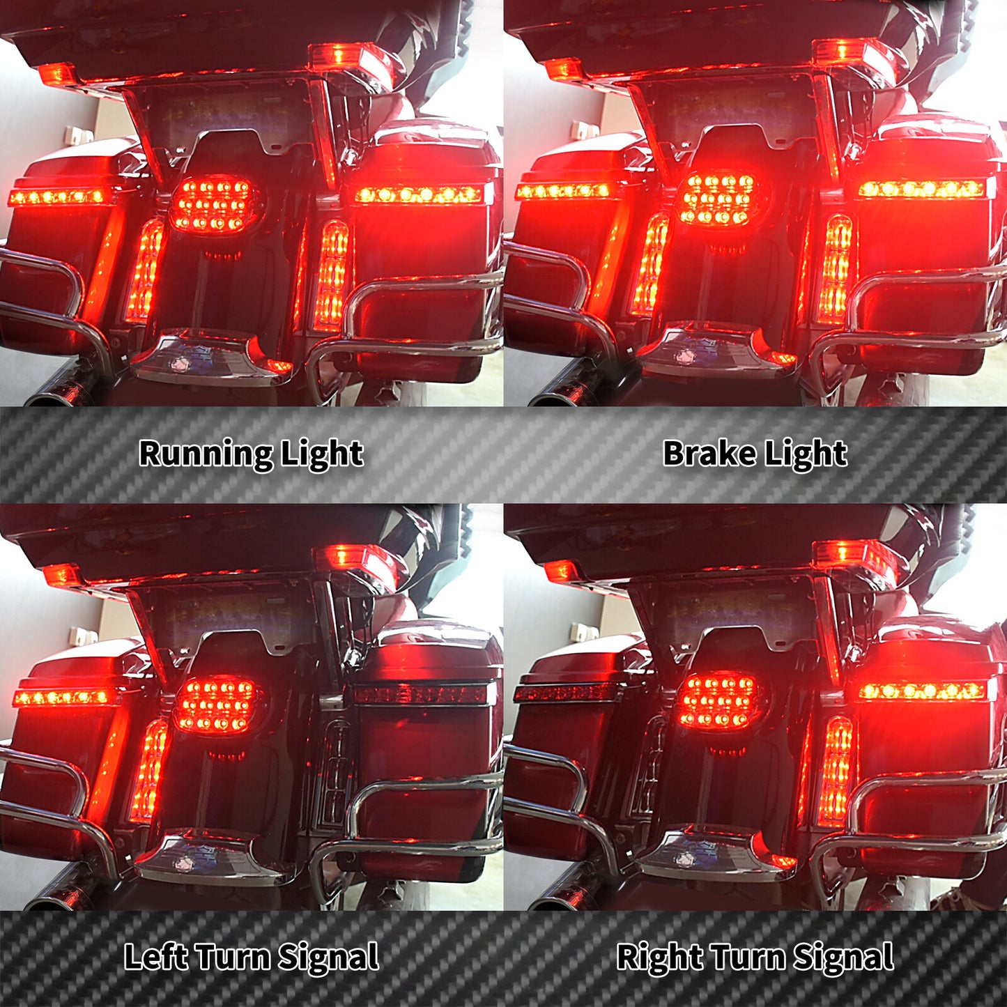 LED Saddlebag Running Turn Signal Brake Hazard Light Fit for Harley Touring 2014