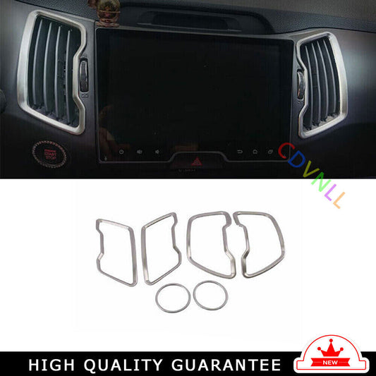 LR Middle Air Outlet Vent Cover Trim for Kia Sportage R 11-2016 Silver Steel