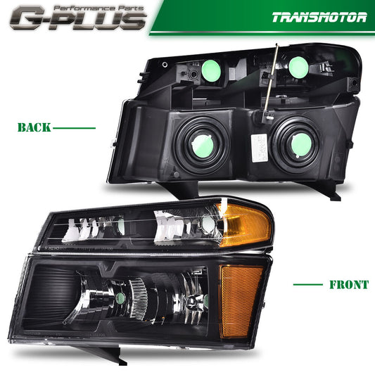Suitable for 2004-2012 Gimsey for Canyon for Chevrolet Colorado vehicles, pair of headlights and front bumper lights.