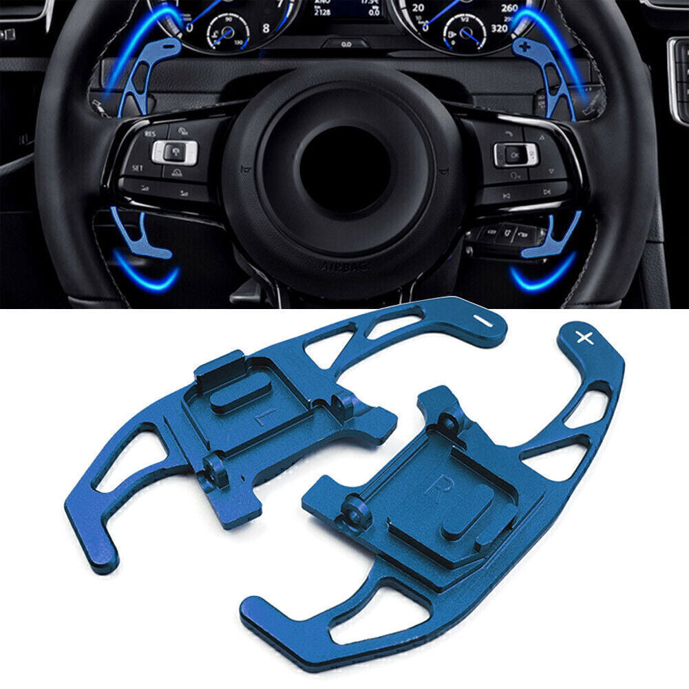2xSteering Wheel Shift Shifter Paddle for VW for GOLF R GTD GTE MK7 2013-18 Blue