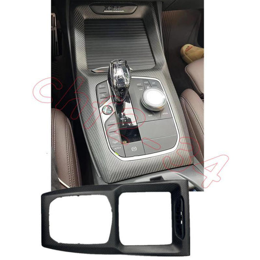 Matte Dry Carbon Interior Console Gear Shift Panel Trim For BWM X3 X4 M40i 2022+
