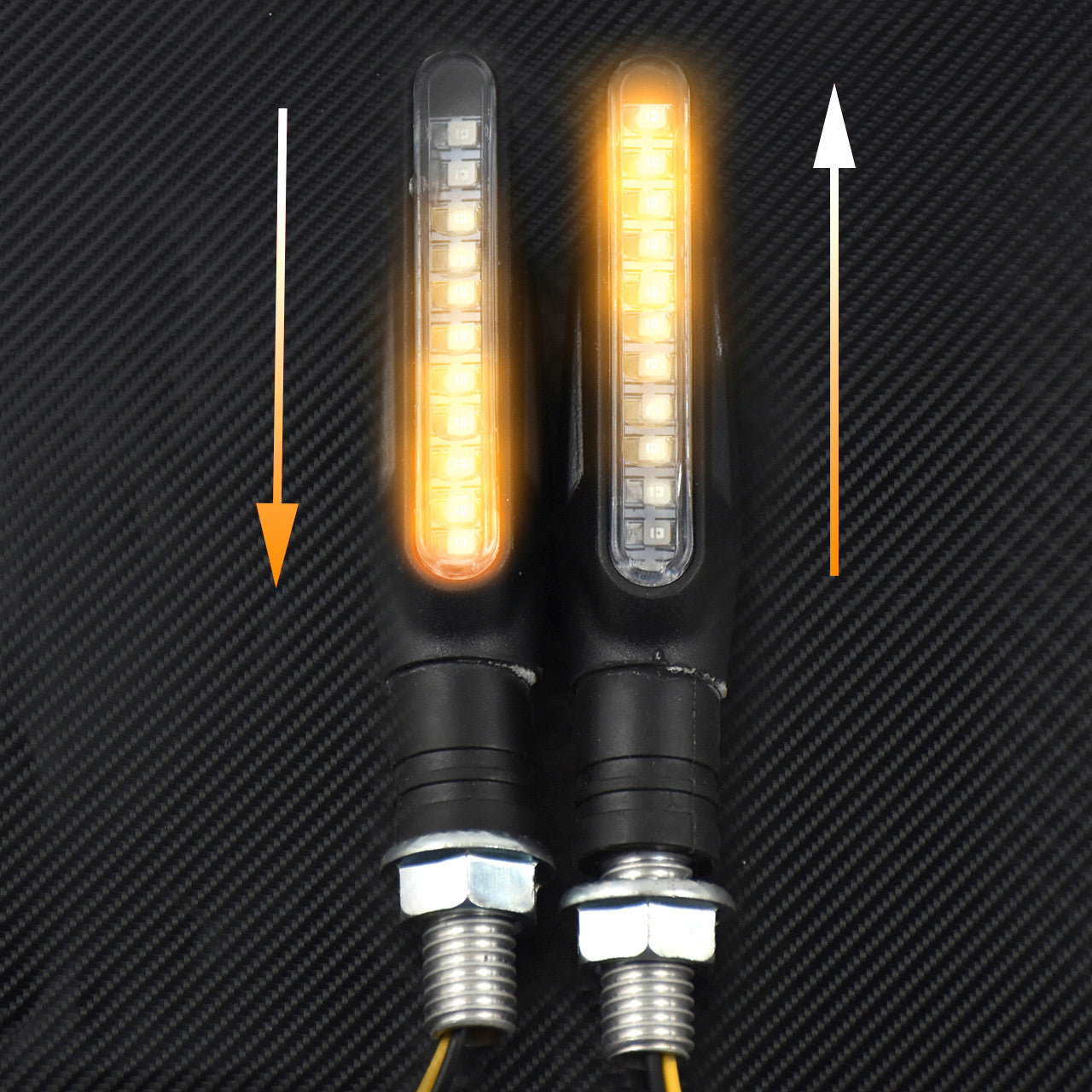 2pcs Motorcycle Flowing Bike LED Amber Turn Signal Light Indicator Blinker Lamp