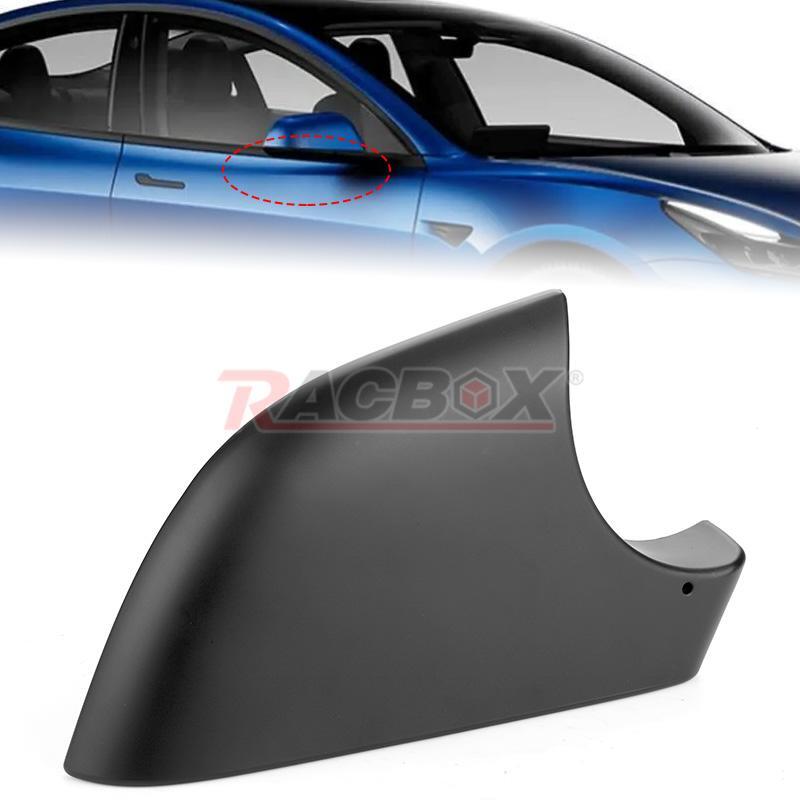 Black Right Door Side Rearview Mirror Cover Trim Cap For 2017-2022 for Tesla Model 3