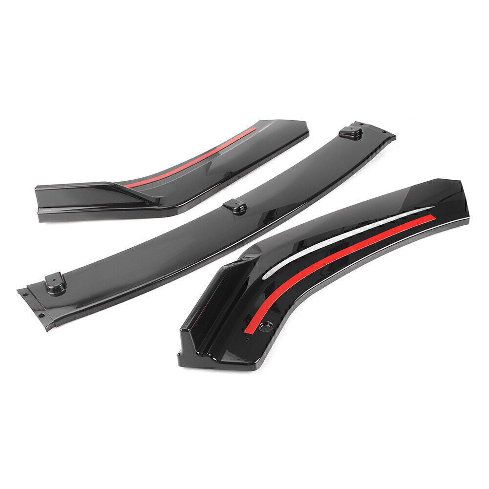3X Front Bumper Cover Lip Spoiler Glossy Black for Honda for Civic 2016-2020 2019 18