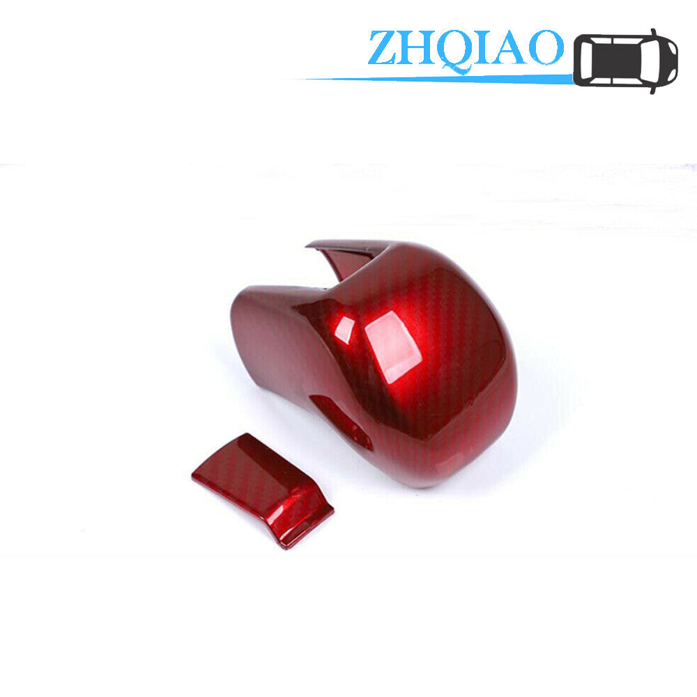 2PCS Red Carbon Fiber Gear Lever Shift Knob Cover for Honda for Civic 2016 - 2020