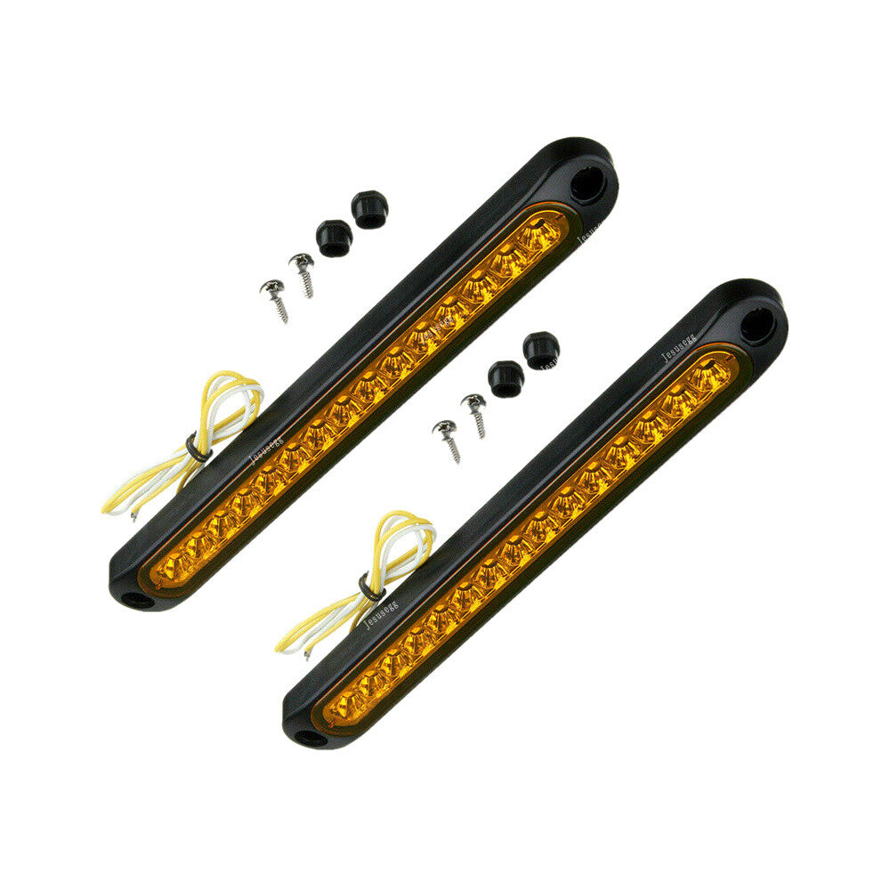 2x15LED 10V-30V Light Bar Stop Turn Tail Reverse Backup Truck Trailer Yellow