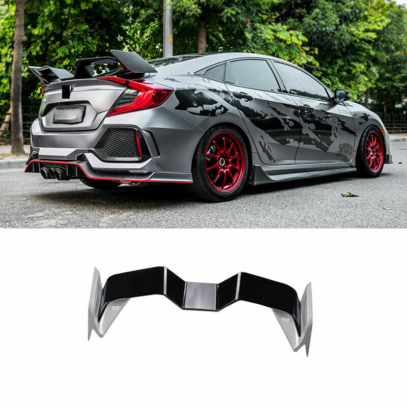 for Honda for Civic 2016-2021 White+Black Rear Spoiler Tail Trunk Lip Wing Gull wing