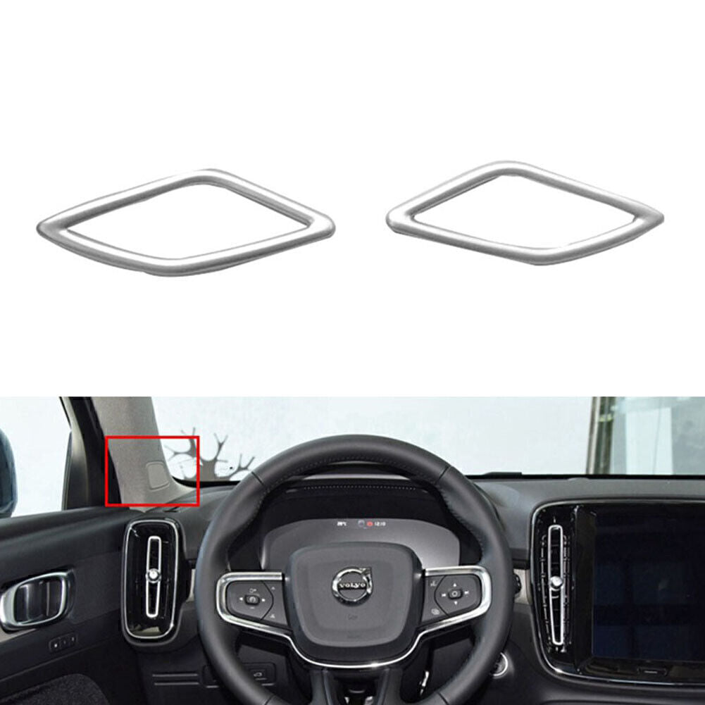 Interior A-Pillar Speaker decor Cover Trim Fit for Volvo XC40 2018-2020 Silver LHD