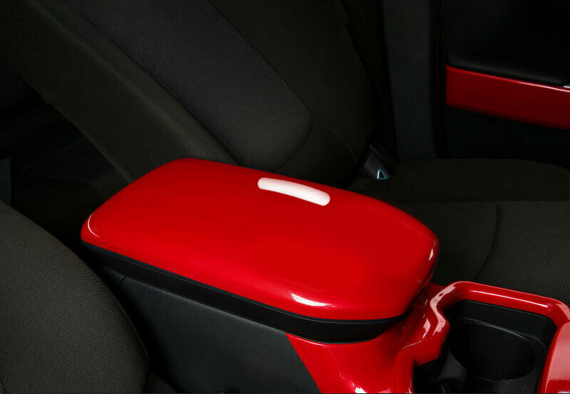 for Toyota RAV4 2019-2023 Red ABS Central Console Armrest Box Cover Panel Trim