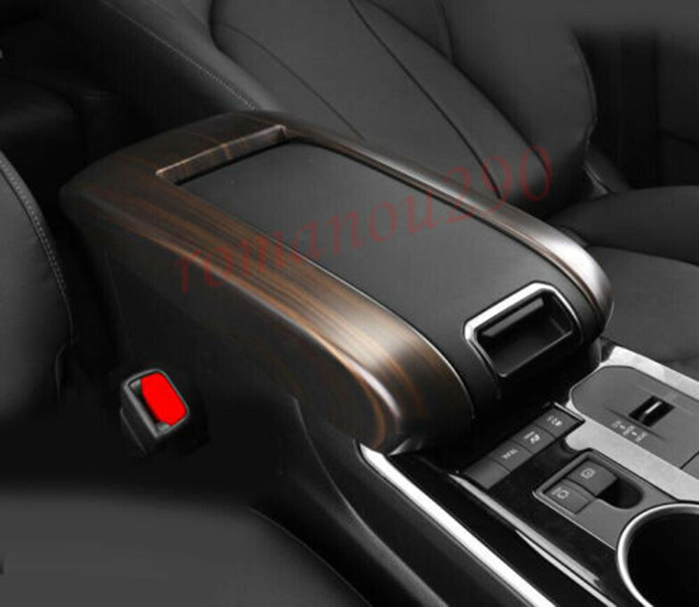 for Toyota Highlander 2020-2023 Wood grain Inner Central Armrest Box Cover Trim