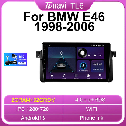 Car Radio for BMW E46 Multimedia Player Android DSP Head Unit Stereo GPS Navi