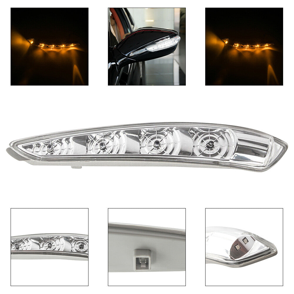 2 Pins Front Left Mirror LED Turn Signal Light Clear Lens for Sonata 2011 - 2014