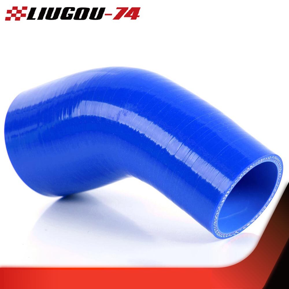 Suitable for automotive applications, 45-degree 51-63 mm hose, turbine silicone elbow joint, blue.