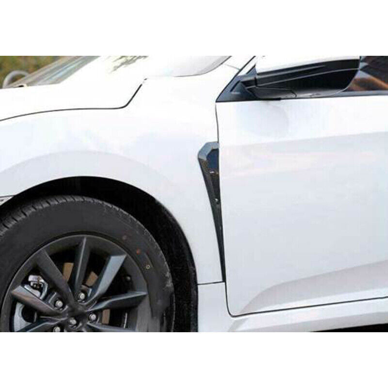 2X for Honda for Civic 2019-21 Carbon Fiber Fender Side Body Emblem Hood Trim Cover