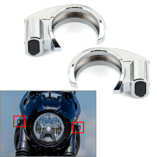 LED Front Turn Signal Light fit for Harley 39-41mm Front Fork Shock Absorber