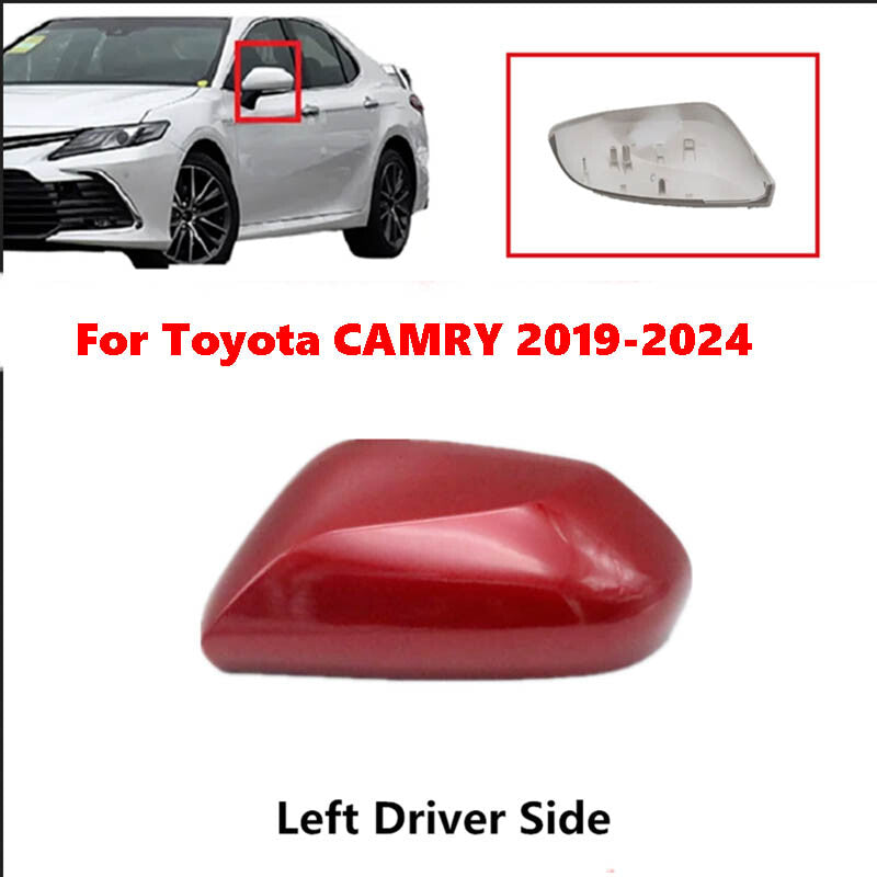 Red Left Driver's Side Rear Mirror Cap Cover for Toyota for CAMRY 2019-2024