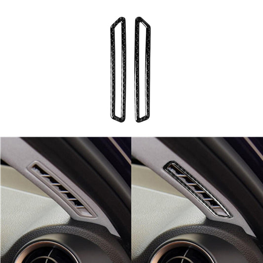 2Pcs Carbon Fiber A-pillar Air Outlet Cover Trim for Alfa Romeo Giulia 2017-2019