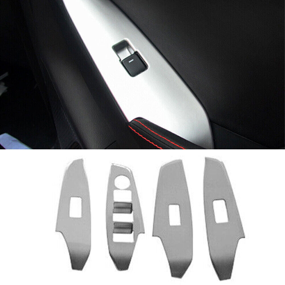 4X for Mazda 3 Axela 17-2018 Matte Silver ABS Door Window Switch Lift Cover Trim