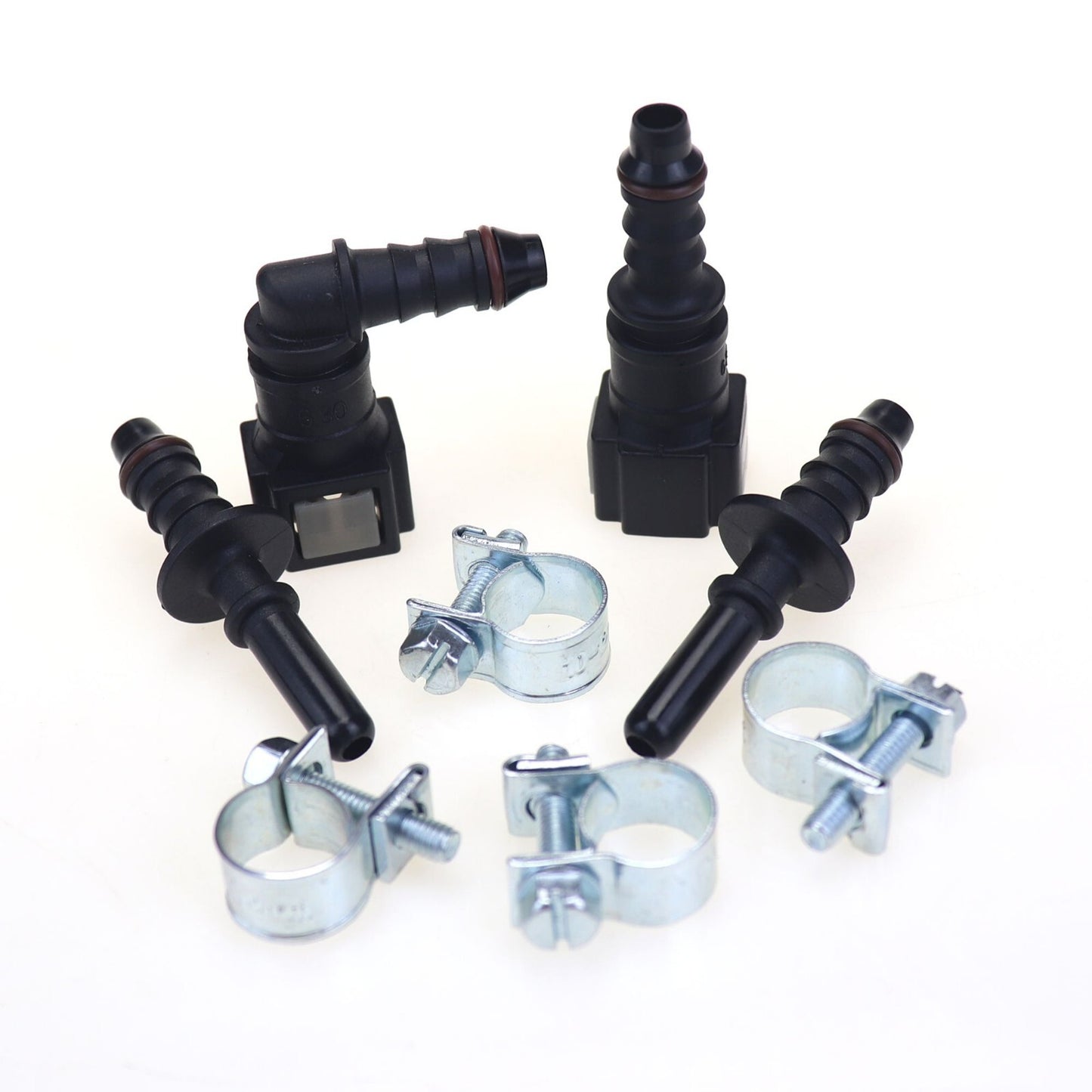 2 sets of 6.30mm SAE 1/4 to 1/4 inch automotive nylon fuel line hose quick-release connectors