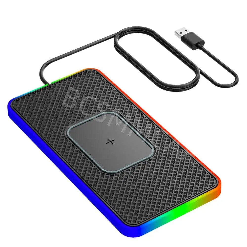Car Wireless for Charger Pad Dock USB Port 15W Light For Apple Iphone Samsung Phone