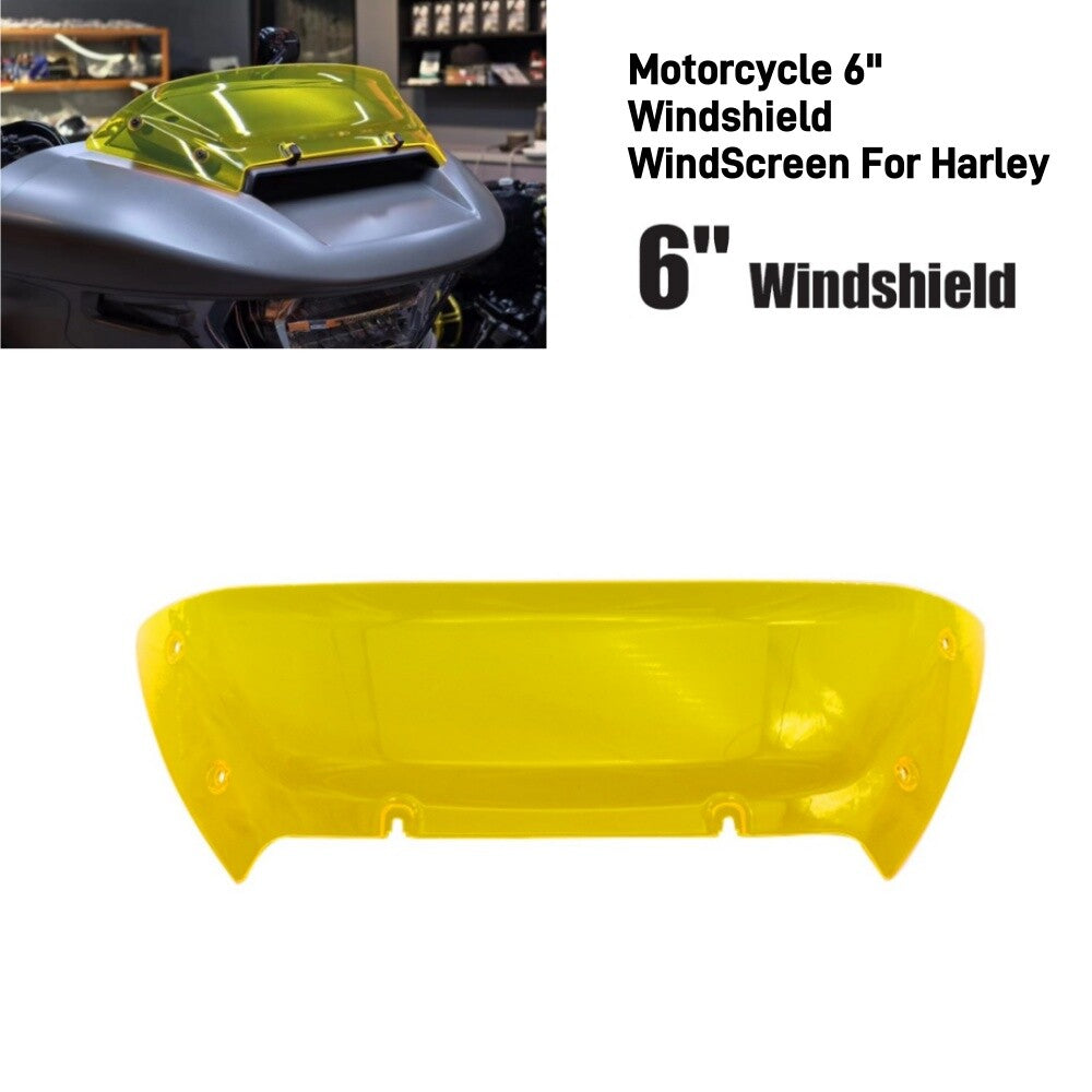 23-2024 Black 6'' Wave Wind Screen Windshield For Touring CVO Road Glide FLTRXSE