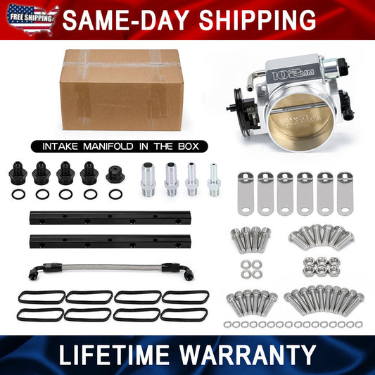For LS1 LS2 LS6 102mm High Profile Intake Manifold w/ Fuel Rail  Throttle Body