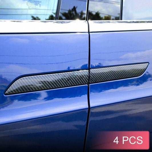 4Pcs Black Carbon Fiber Exterior Door Handle Cover Trim for Tesla Model X