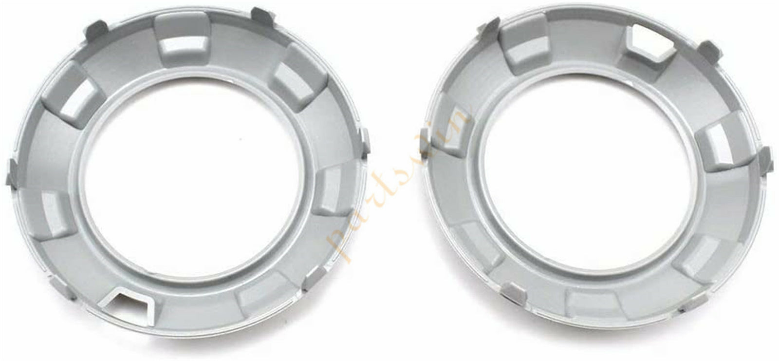 2-Piece Silver Front Fog Light Protective Cover Frame for Mitsubishi Pajero Montero