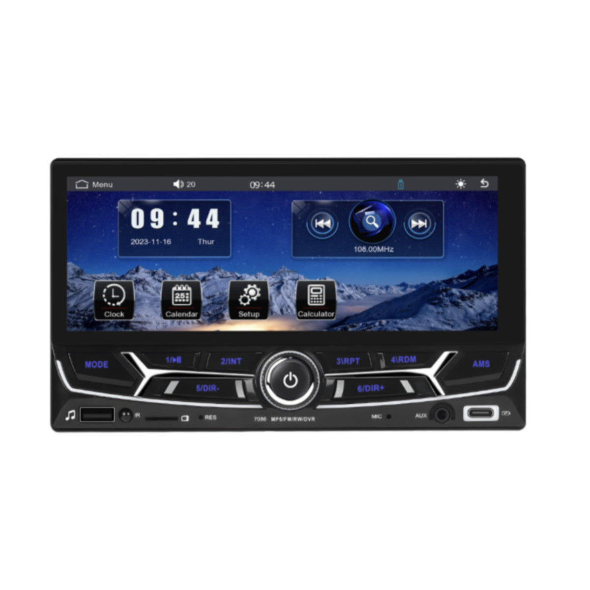 6.86in Double Din Car MP5 Player Bluetooth Stereo Radio For Carplay Android Auto