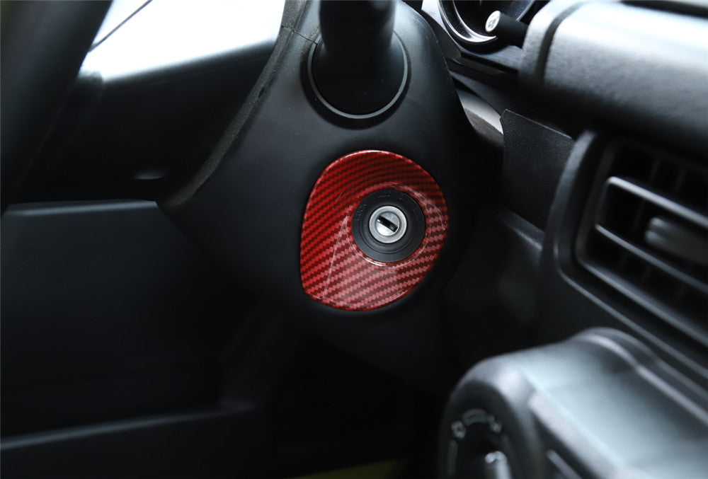 Ignition Start Switch Key Jack Cover for Suzuki for Jimny 2019+ ABS Red Carbon Fiber