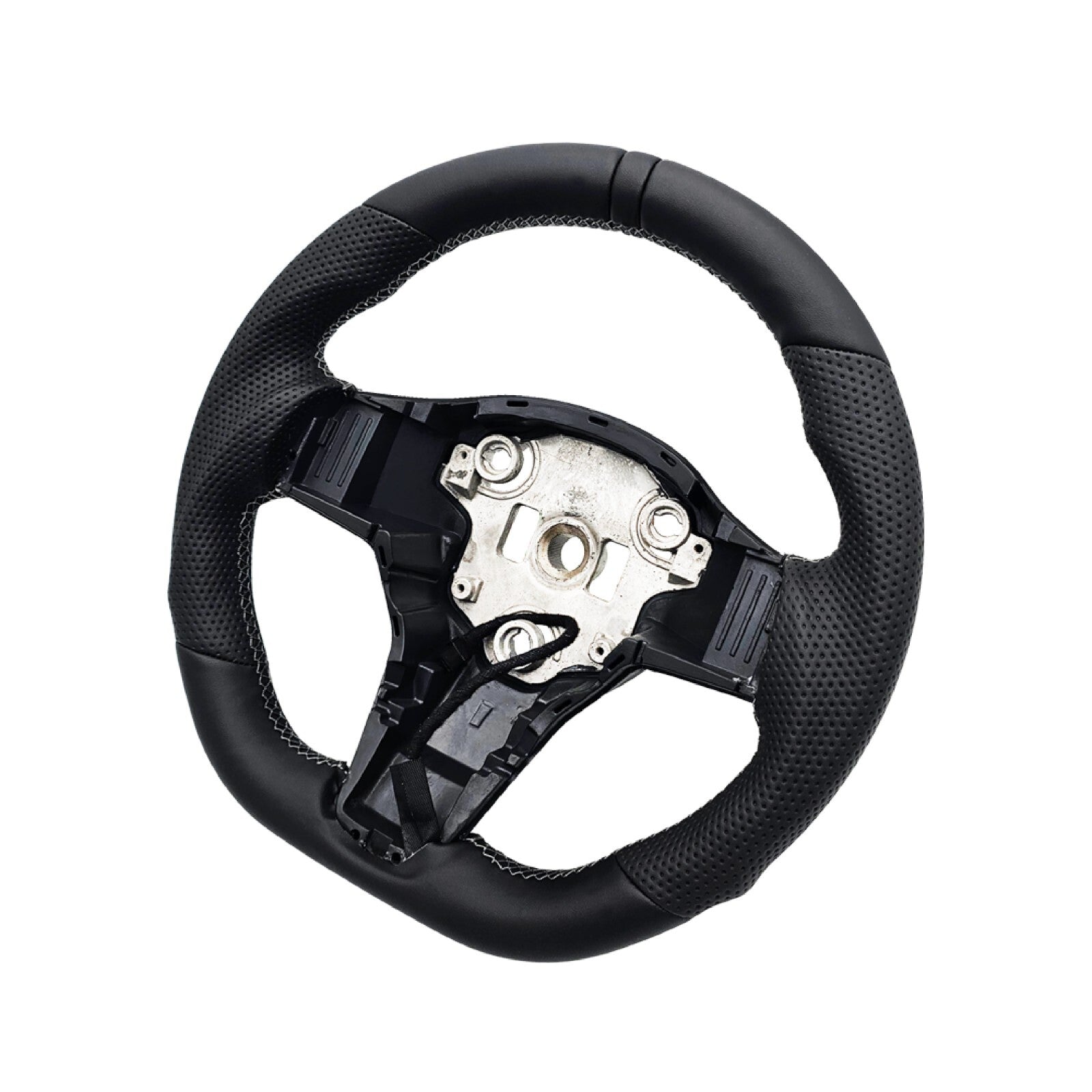 Black ring sports leather steering wheel for Tesla Model 3 for Model Y , heated.