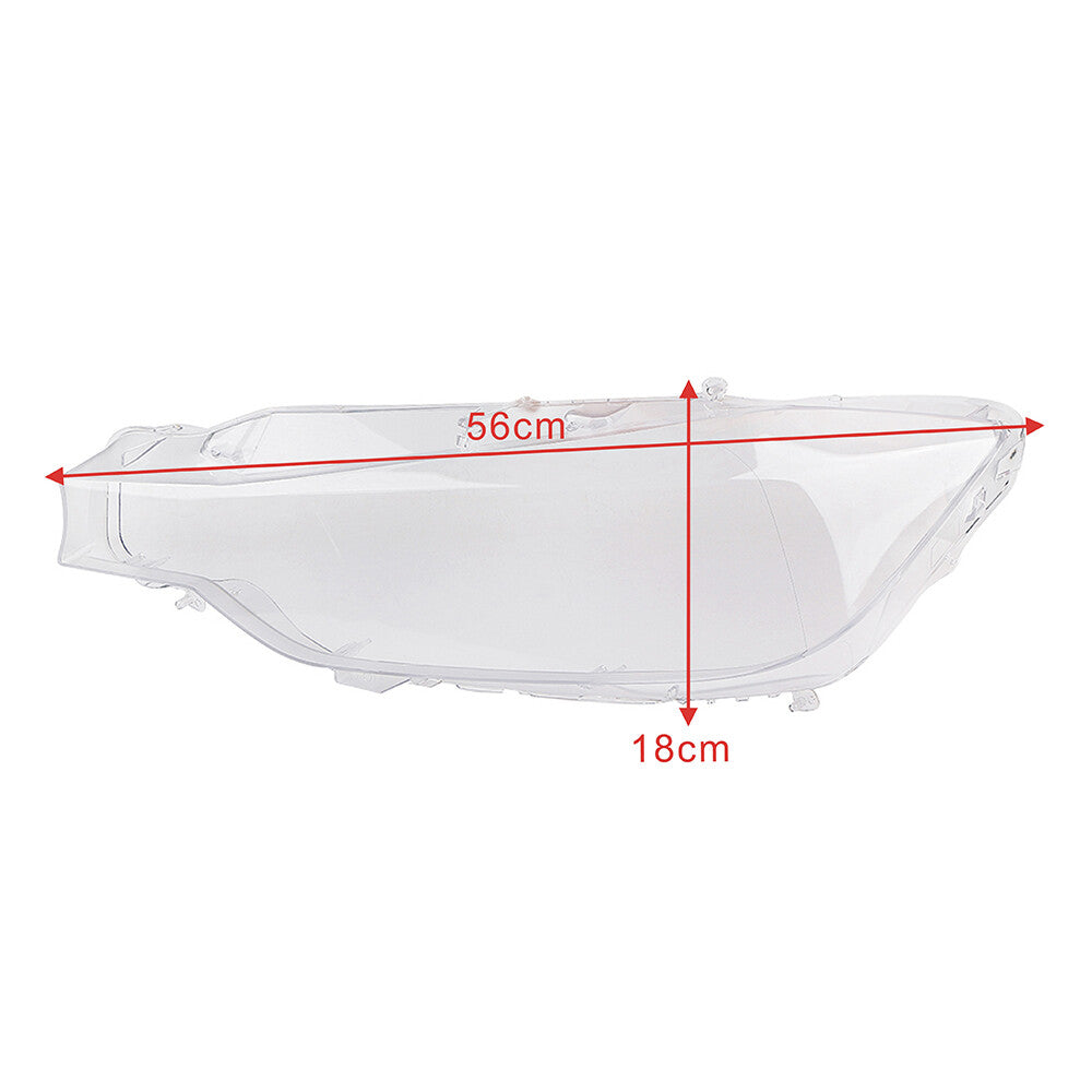 A pair of front transparent headlight lens covers for BMW F30 3 Series 12-15