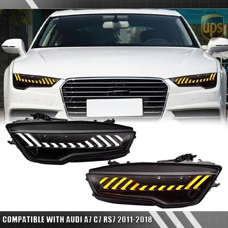 for Audi A7 C7 RS7 2011-2018 Sequential Turn LED Headlights Front lamp Assembly