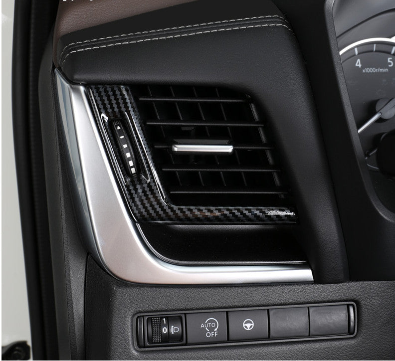 Carbon fiber trim for dashboard ventilator caps suitable for 2021-2023 for Nissan Rogue