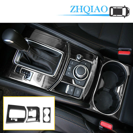 Car Water Cup Holder Frame Gear Shift Protector Cover Trim Fits CX-5 2017-2018