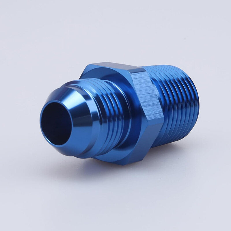 2Pcs 8AN AN8 Male Flare to 1/2 NPT Pipe Thread Fitting Adapter Aluminum Blue