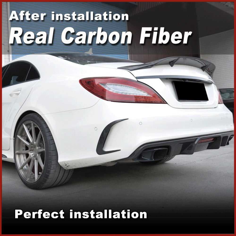 Fit for Benz W218 CLS400 CLS550 CLS63 AMG 2015-18 Carbon Rear Fins Vents Canards