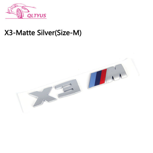 for BMW Matte silver M Serie X3M Trunk Emblem Size Middle Lettering Decal Badge