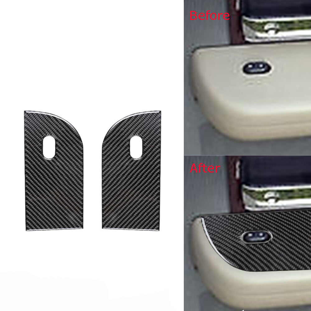 2Pcs Carbon Fiber Rear Window Lift Panel Trim Cover Type B for Ford F150 2004-08