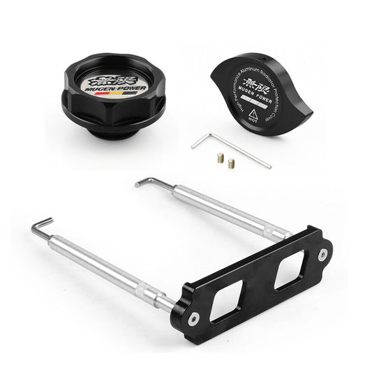 JDM Black Oil Filler Cap Radiator Cap Battery Tie Down for Honda for Civic for Acura