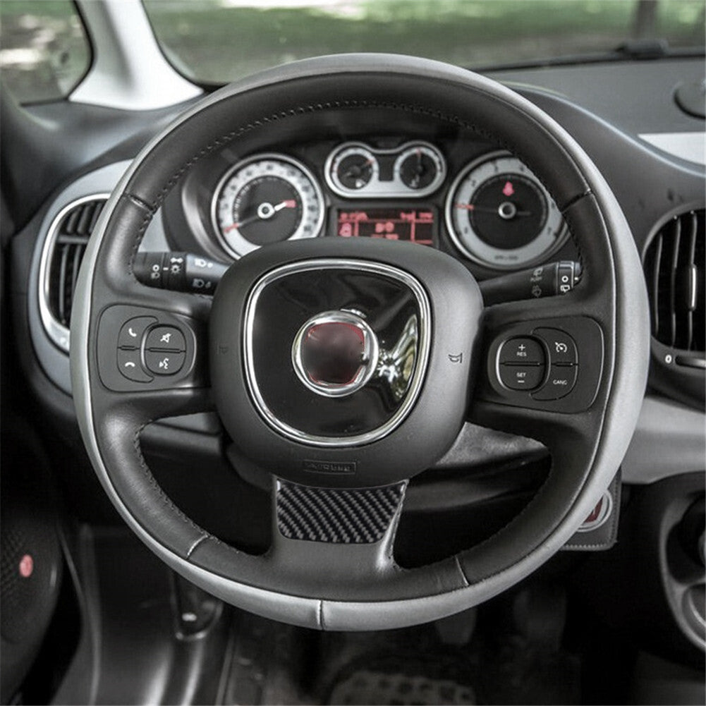 Carbon Fiber Interior Steering Wheel Chin Cover Trim for Fiat 500L 2014-2017