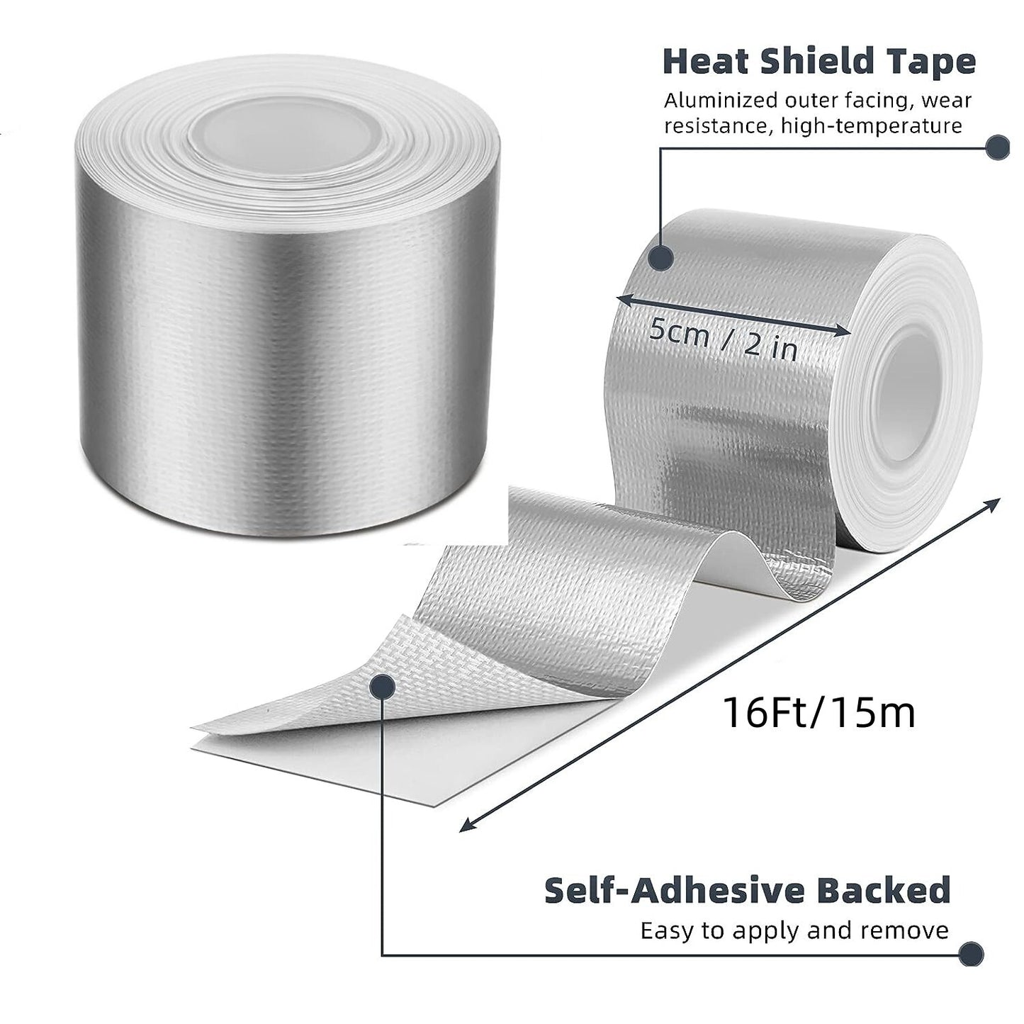 Silver 16-foot high-temperature insulated roll self-adhesive reflective packaging tape