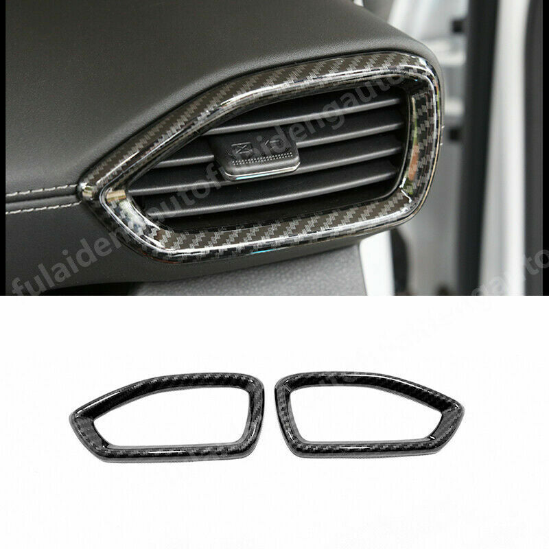 for Hyundai Santa Fe 2019-2021 Carbon Fiber Look Side Air Vent Outlet Cover Trim