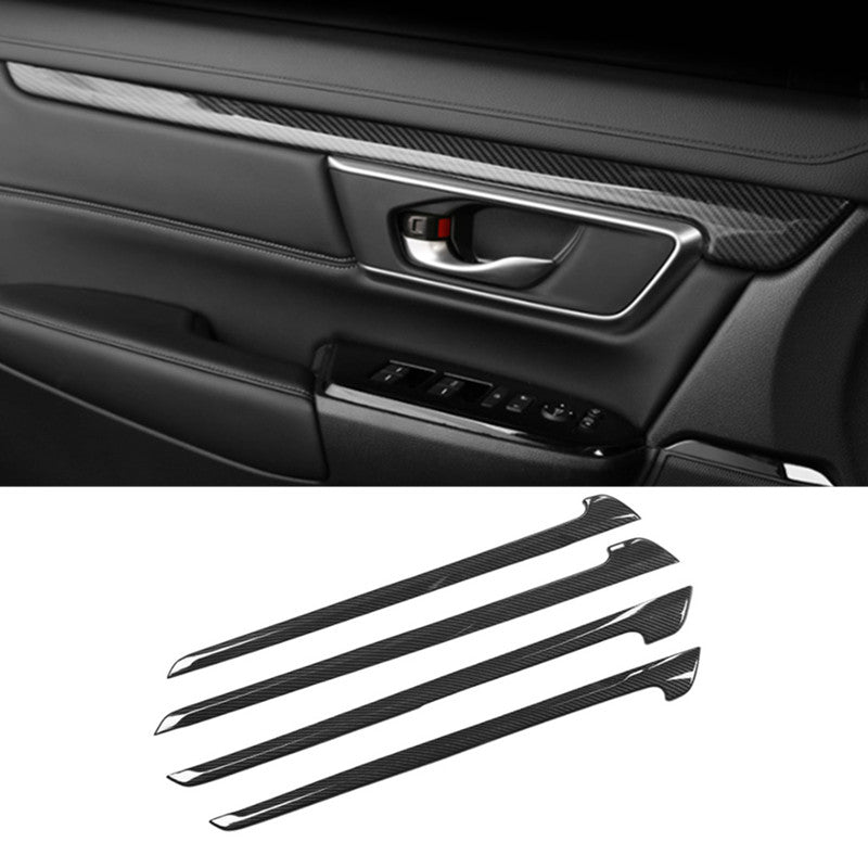 for Honda CR-V 2017-2022 Carbon Fiber Inner Door Armrest Strap Decor Cover Trim
